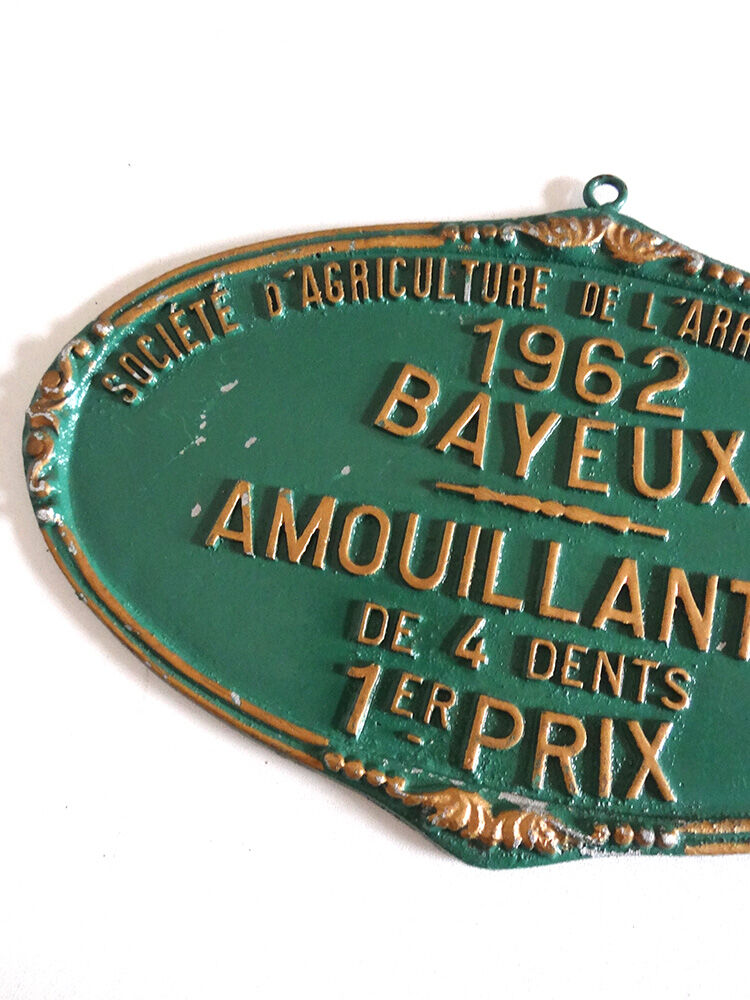 Plaque agricole ancienne verte années 60