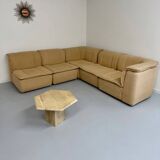 Modular sofa in beige fabric, 70s, 5 elements