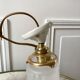 Pair of tulip wall lamps in molded glass on porcelain support 20s