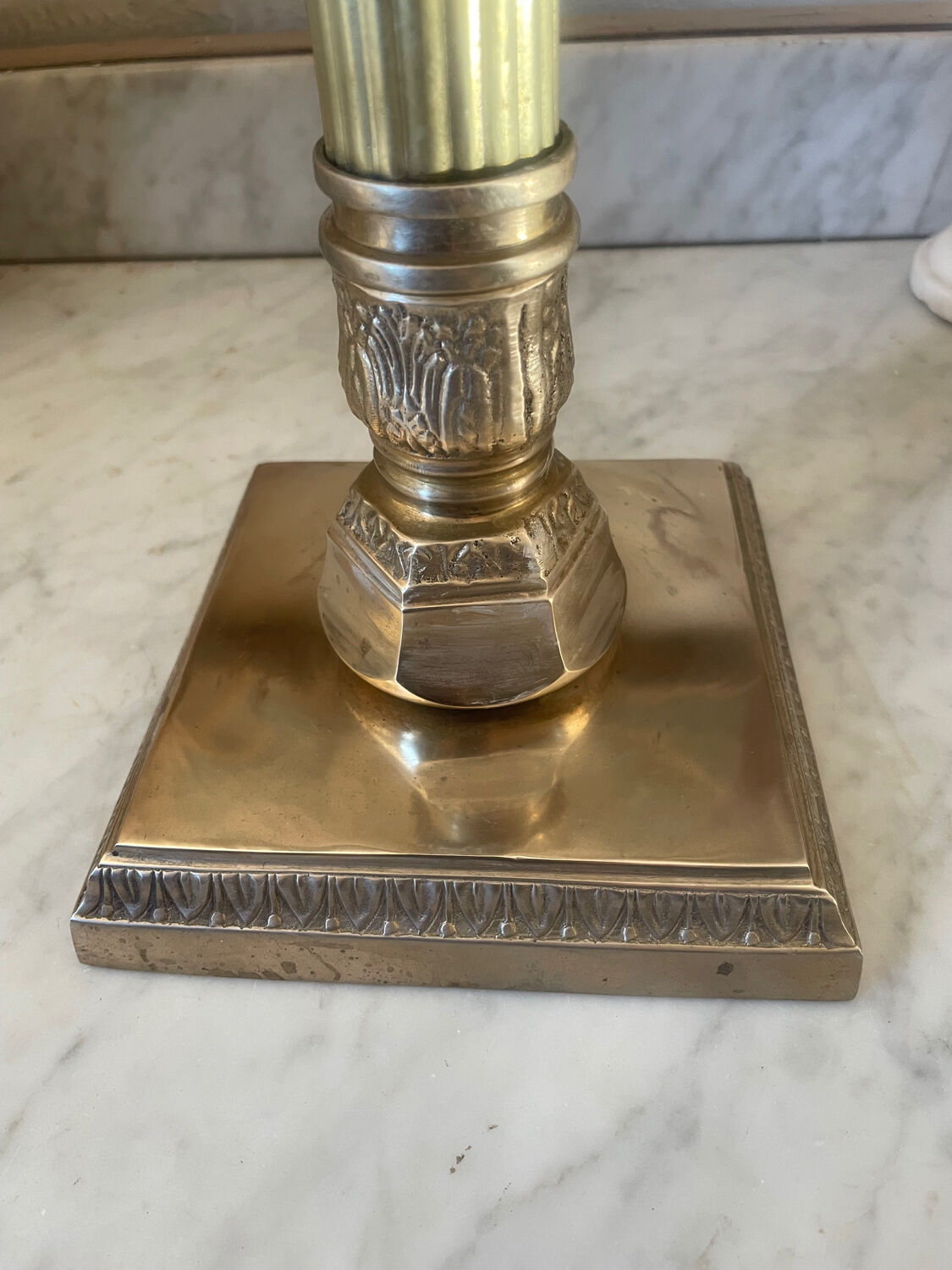 Bronze and brass chandelier, 56cm