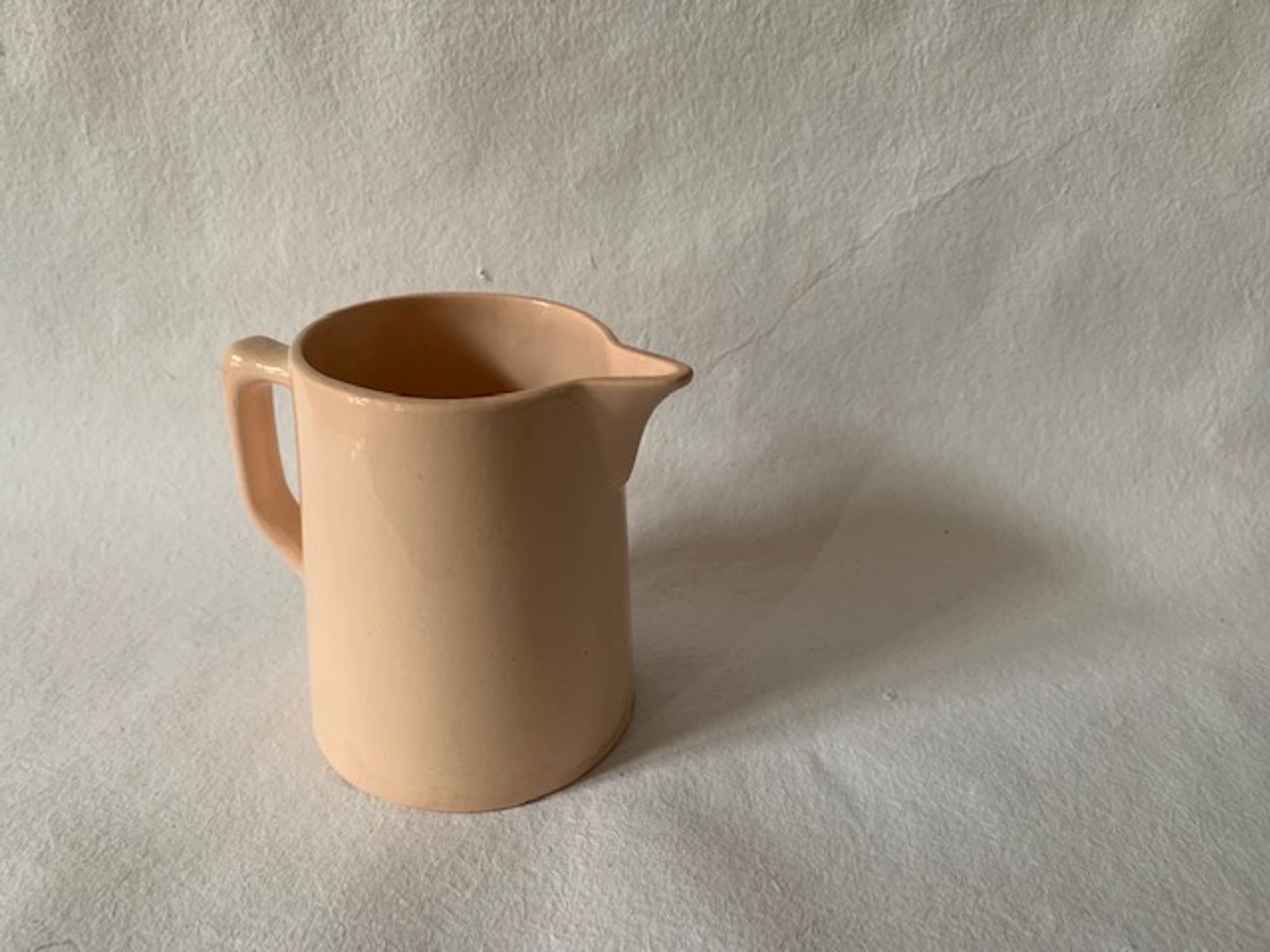 Pink porcelain carafe, Sarreguemines, 1930, France