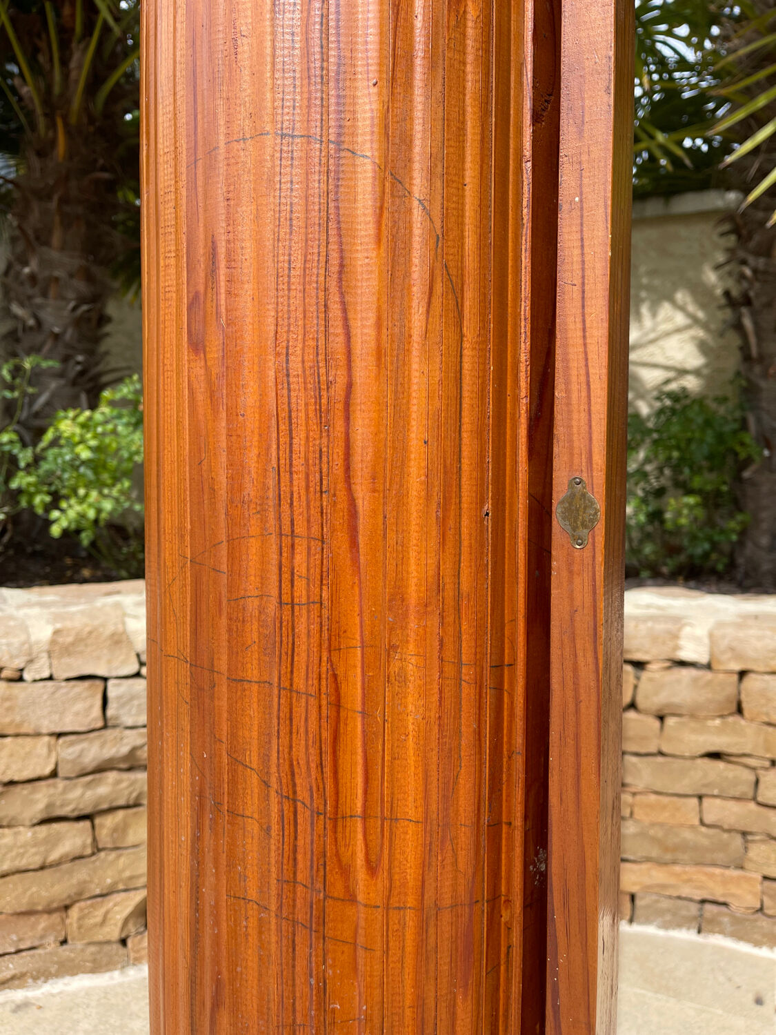 Wavy wooden screen circa 1950, Baumann by SNSA