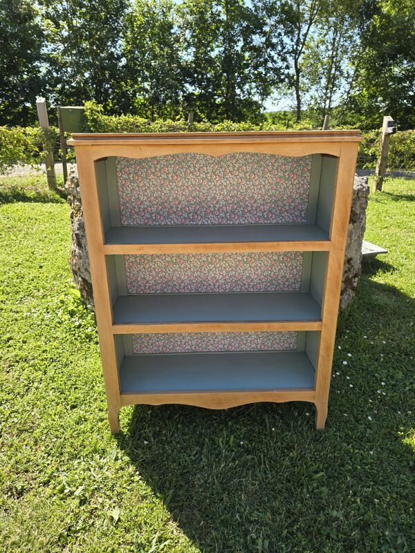 Bibus, meuble d'appoint, bibliothèque vert sauge et bois