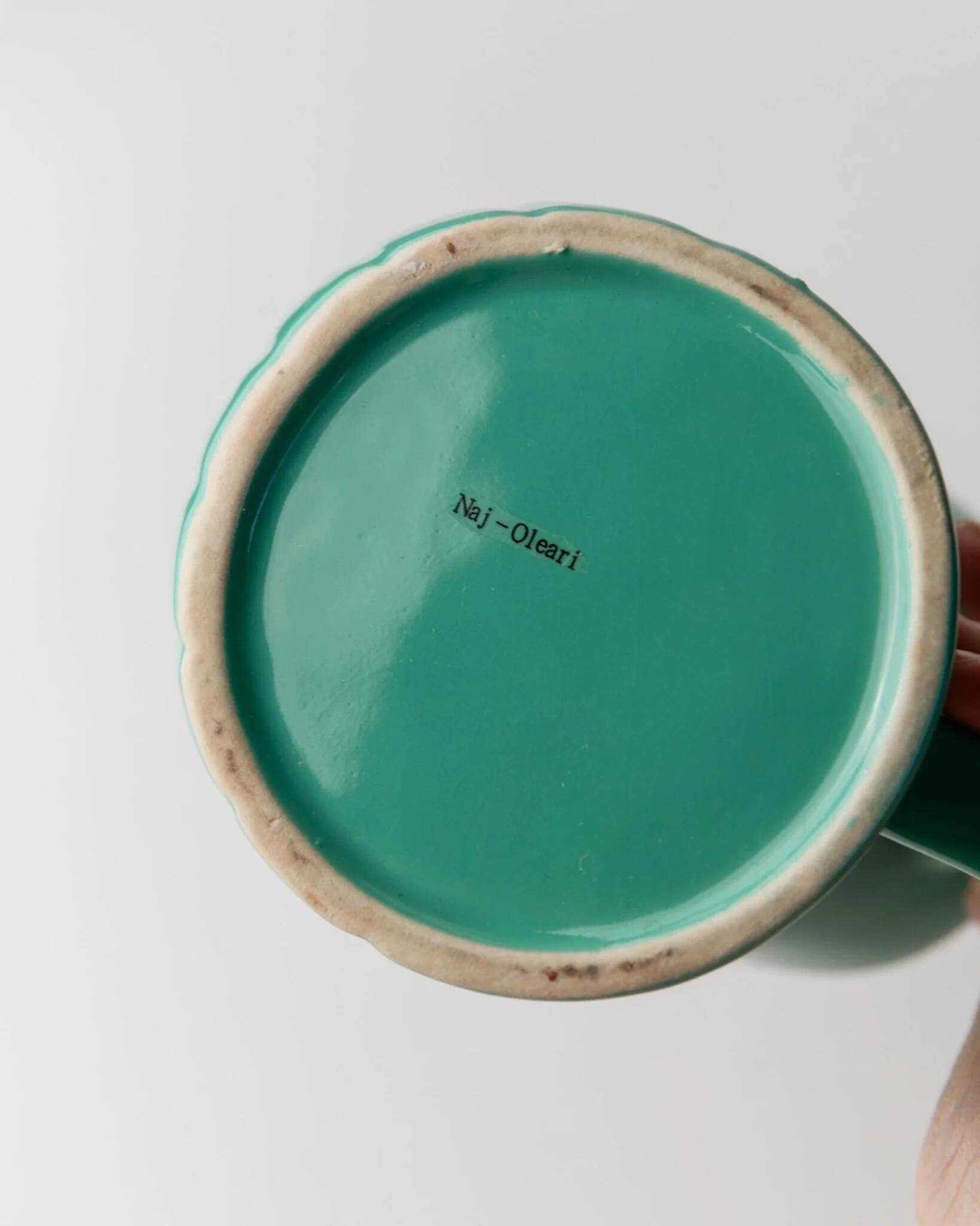 Théière en céramique turquoise par Massimo Iosa Ghini pour Naj Oleari – Couvercle jaune, flair postmoderne Memphis, années 1980.