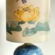 Vintage ceramic and silk ball lamp