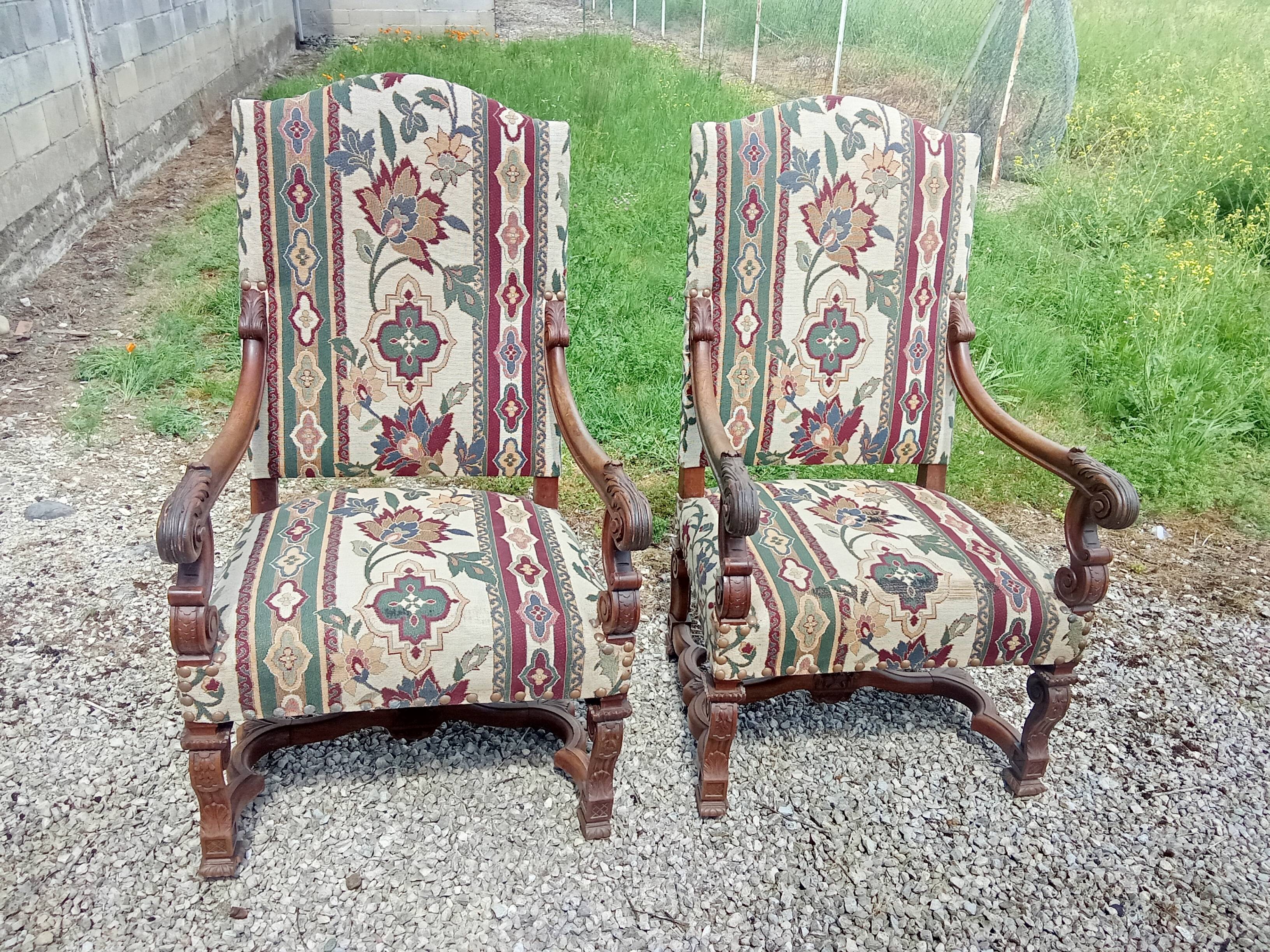 Paire de fauteuil Louis XIV.