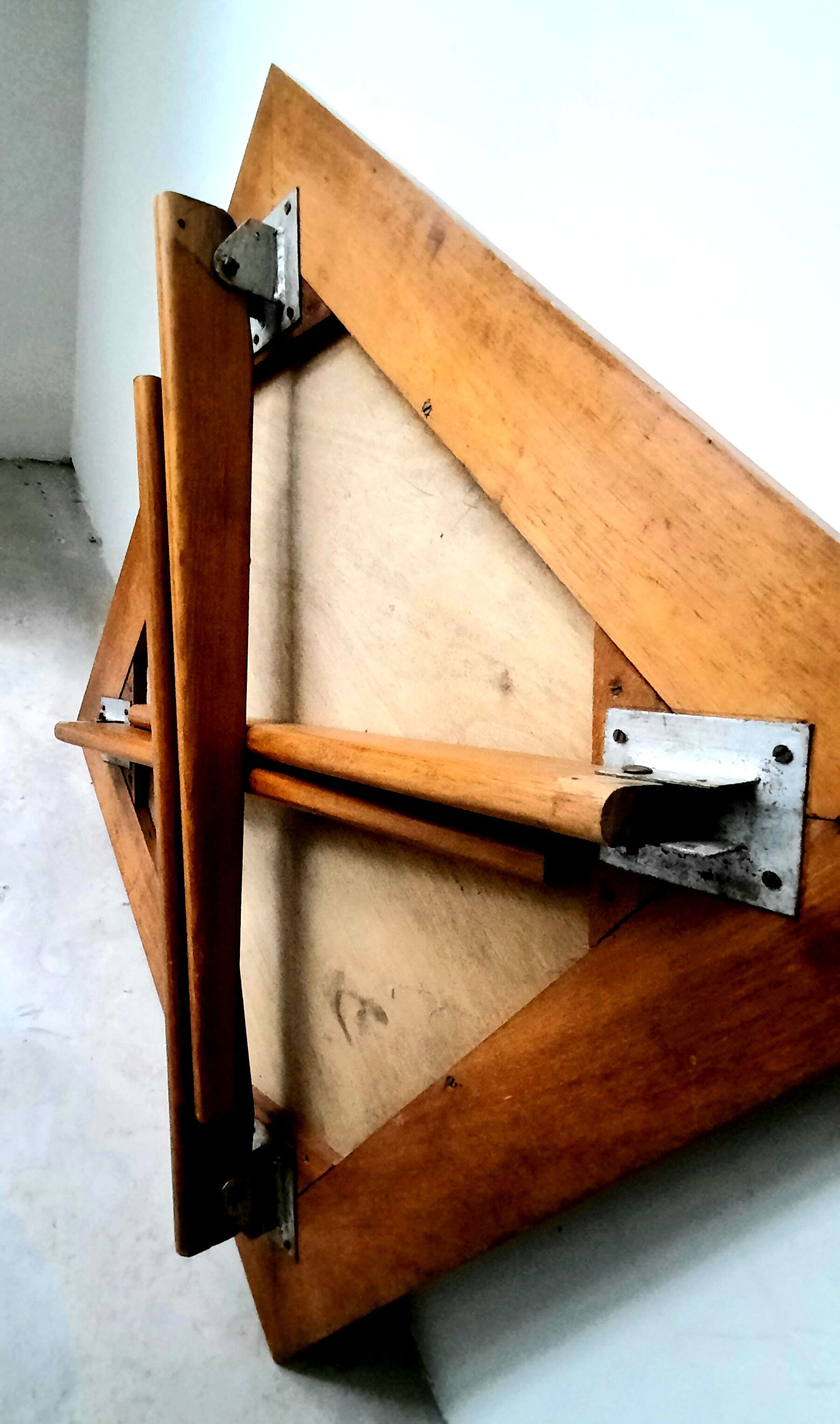 Oak Foldable Games Table - Profiled Compass Feet - Vintage 50s / 60s