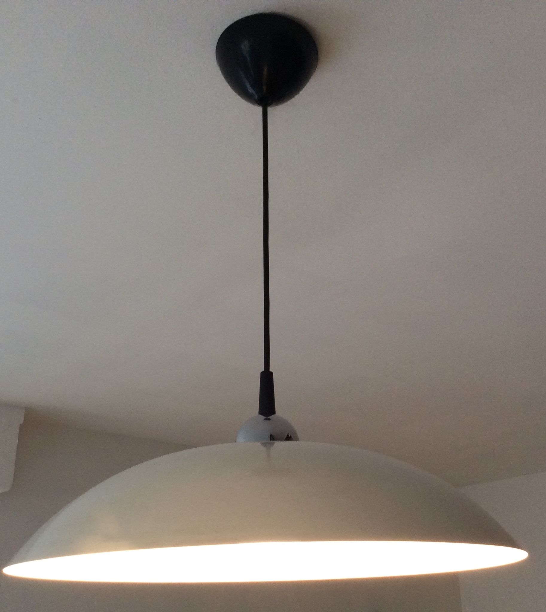 Vintage metal saucer pendant lamp from the 70s