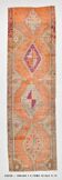 Pink & Orange Oriental Pattern Turkish Runner Rug, 90x306Cm