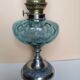 Blue glass kerosene lamp