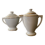 Sugar bowl and milk jug in Pallas Limoge porcelain