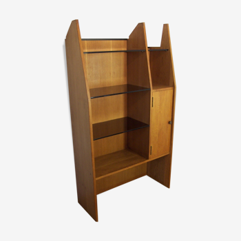 50/60s oak and tinted glass library