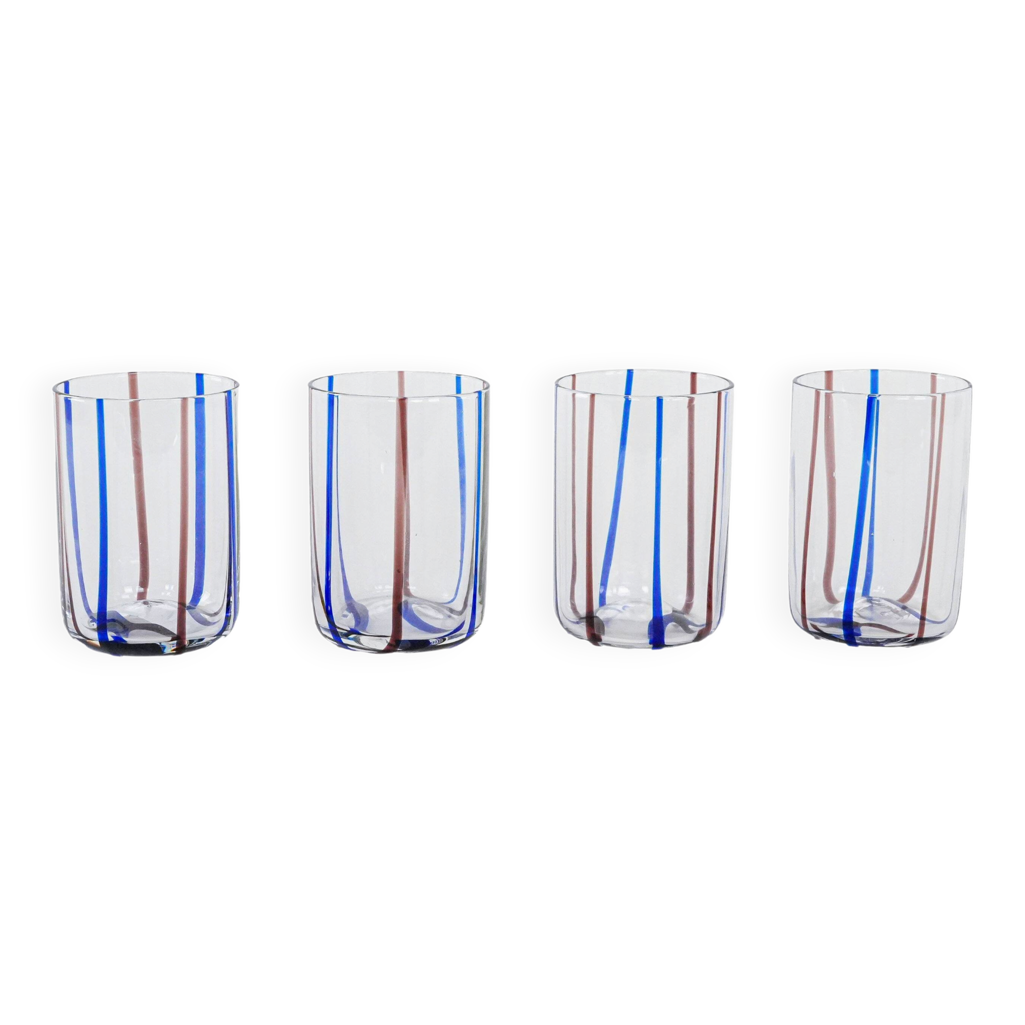 Set of four glasses, Italian design, 1970s, made in Italy