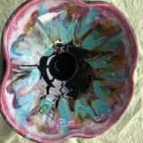 Flamed enamelled ceramic candle holder