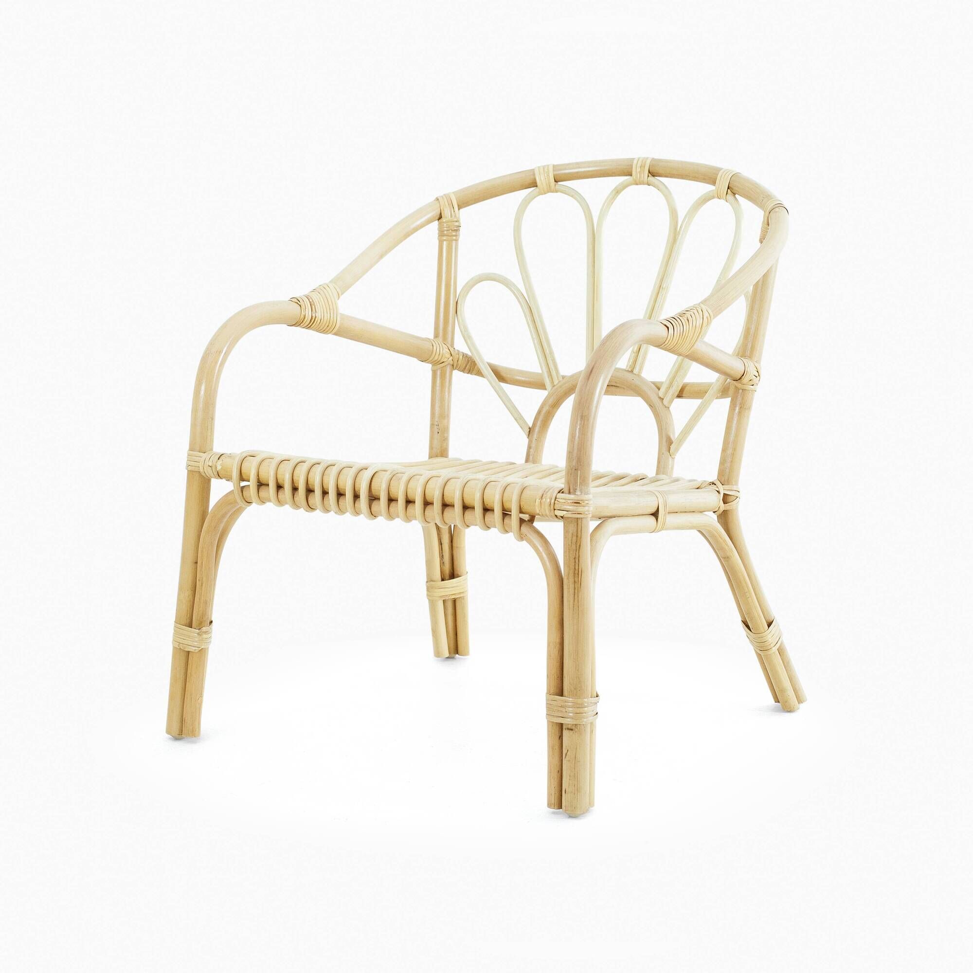 Small rattan chair with armrests for children SELINA