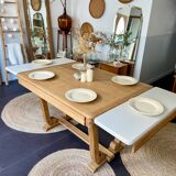 Art deco oak table + extensions