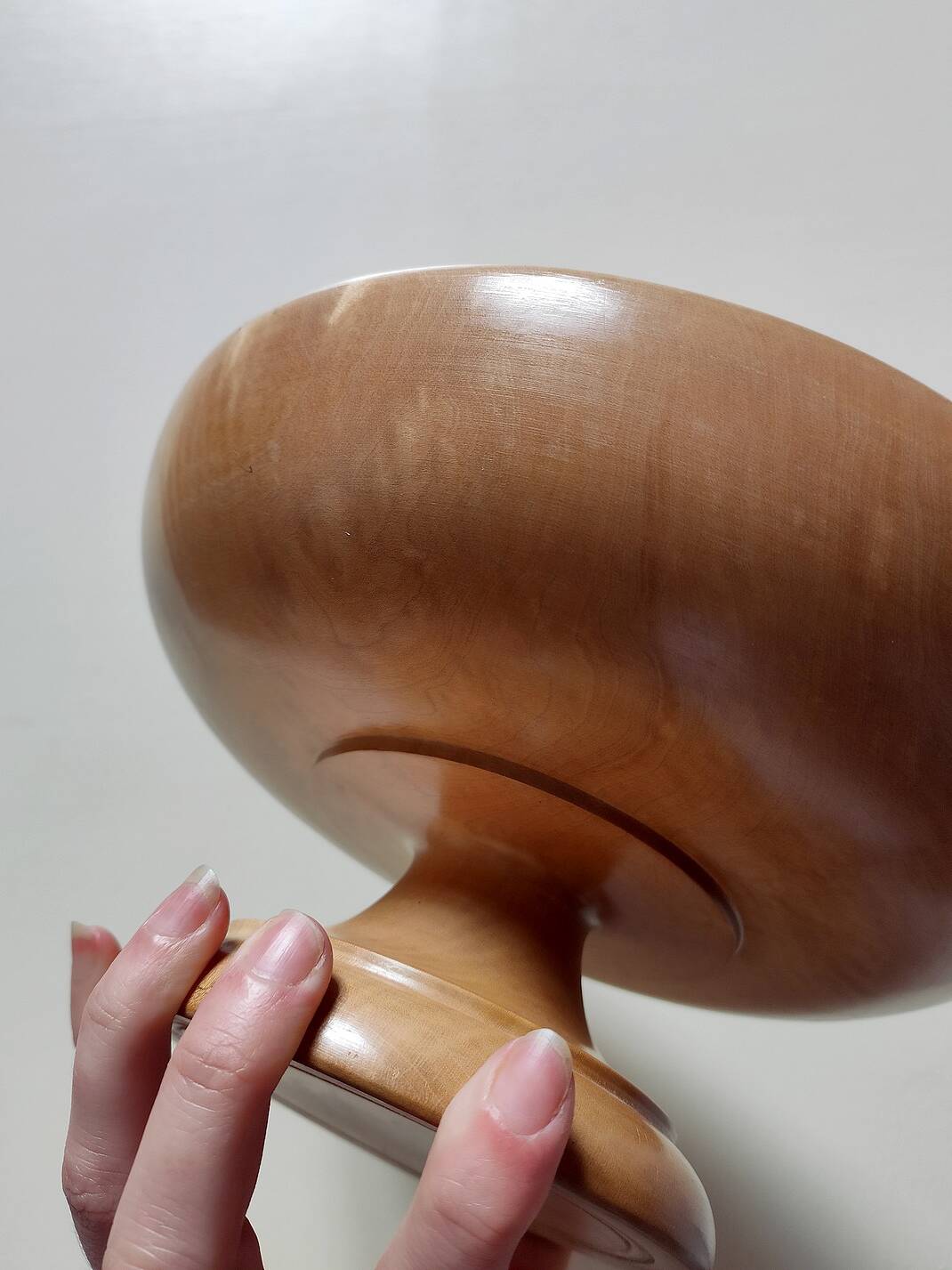 Compotier/coupe à pied bois tourné vintage