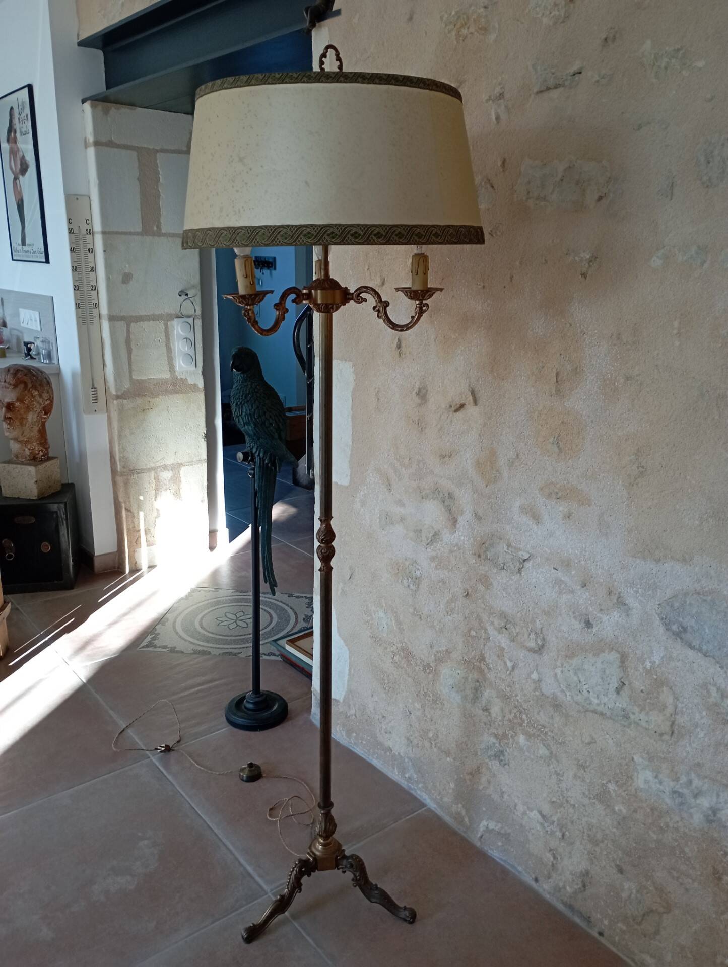 Vintage brass floor lamp