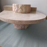 Oval coffee table in stone and marble
