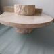 Table basse ovale en pierre et marbre