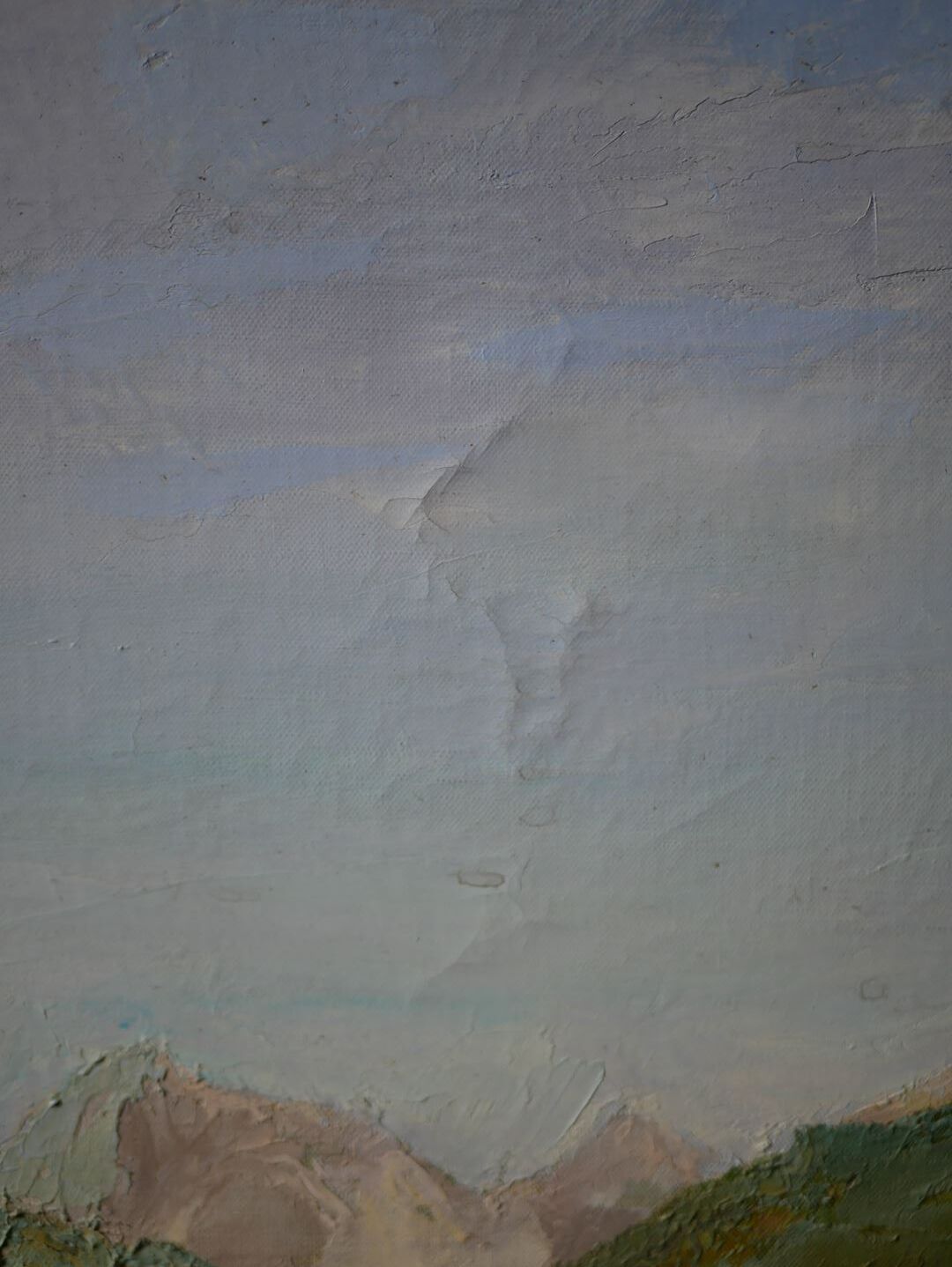 Old framed oil on canvas, Brunissard Valley - Queyras - Hautes Alpes