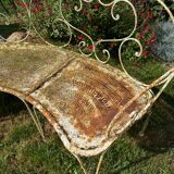 Banc demi-lune fer forgé
