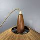 Large Mid-Century Teak and Sisal Cord Pendant from Temde Leuchten, 1960s
