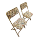 2 folding chairs lausanne vintage tapestry