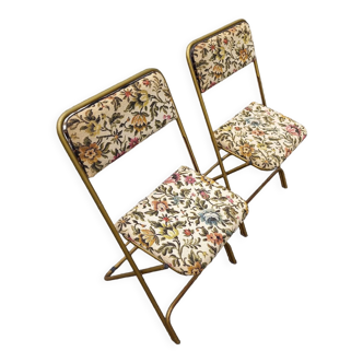 2 folding chairs lausanne vintage tapestry