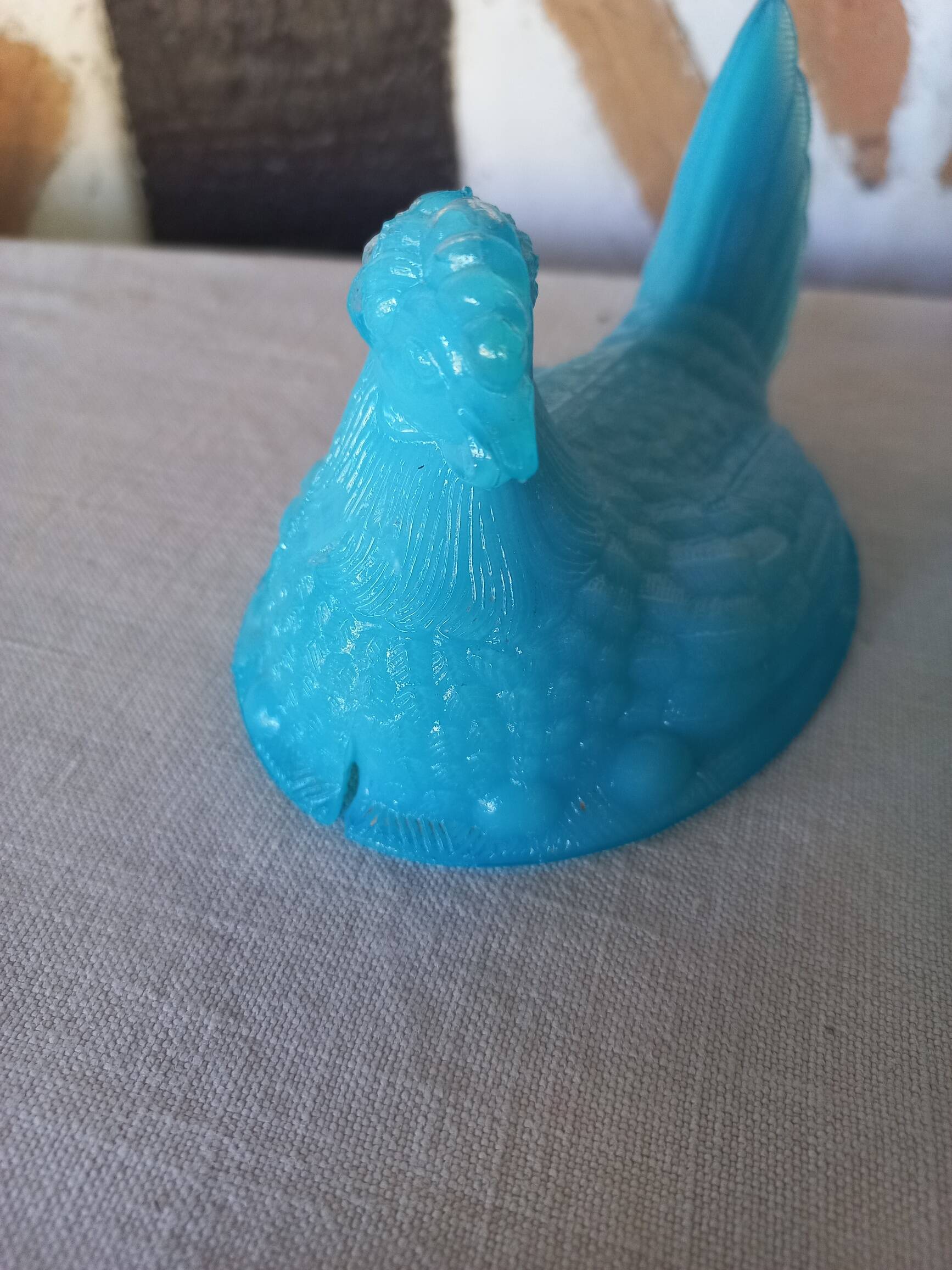 Blue opaline hen candy box