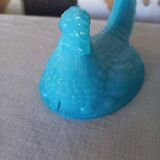 Blue opaline hen candy box