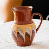 Large Bulgarian carafe in glazed mixed terracotta