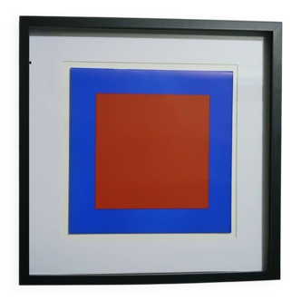 Tableau Vintage Art Optique - Victor Vasarely - Frame 40x40cm