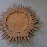 Mid-century italian wooden sun mirror, 1950s