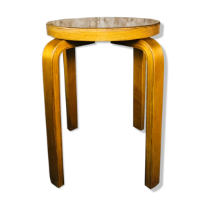 tabouret vintage en bois