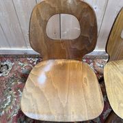 Set of 4 Baumann chairs model Eye in wood, 1950s design.