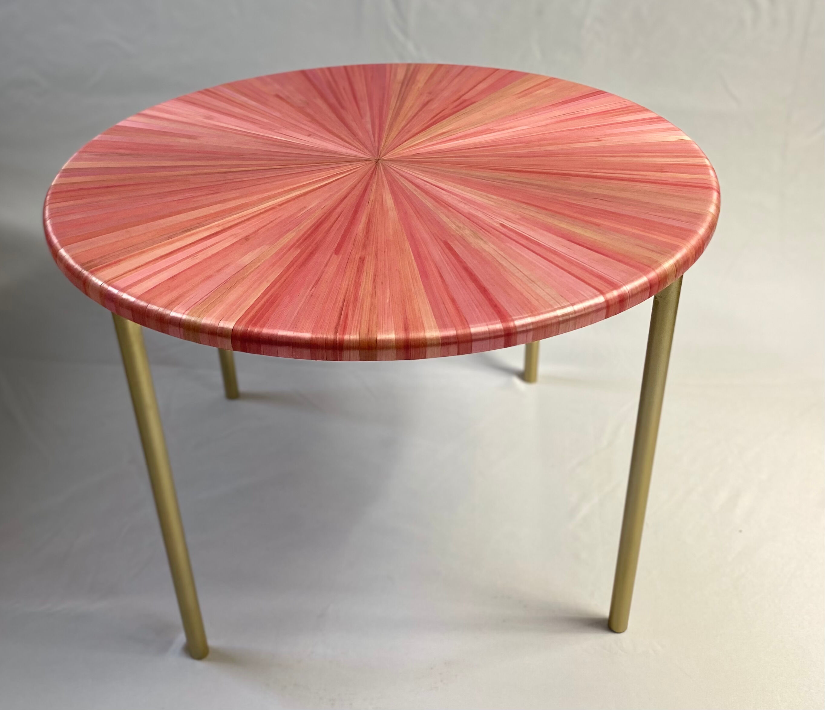 Straw marquetry coffee table