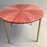 Table basse marqueterie de paille