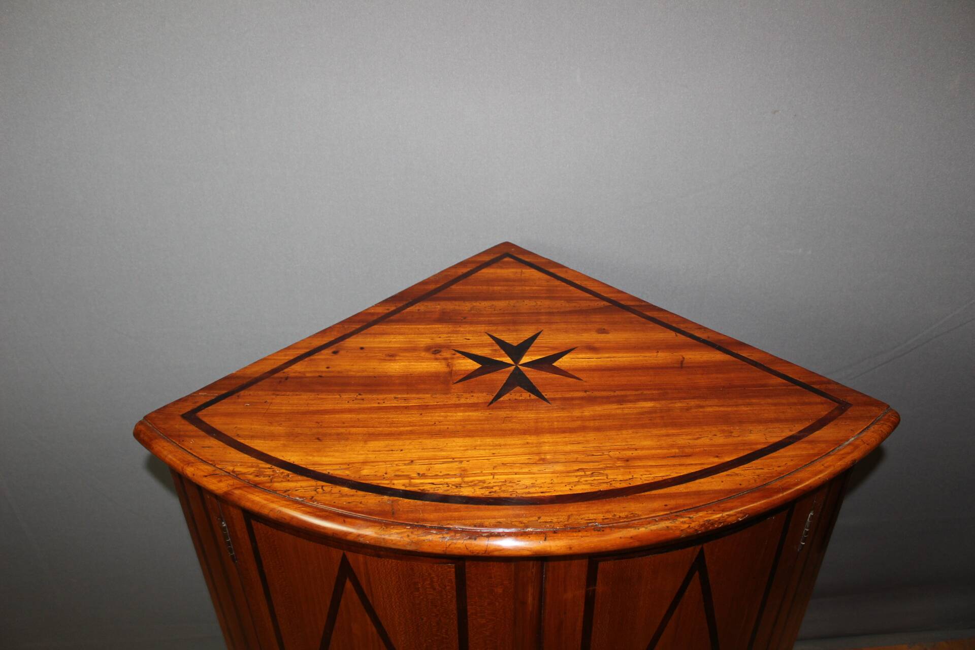 Louis XV corner cupboard with Maltese cross 18th century