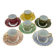 Set of 6 multicoloured moka cups in Limoges fine porcelain.