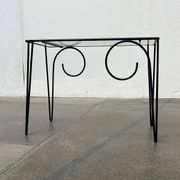1960s Danish style glass side table String, mid-century.