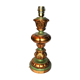 Vintage lamp foot in wood turned green and gold