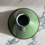 Green enamelled lampshades x4