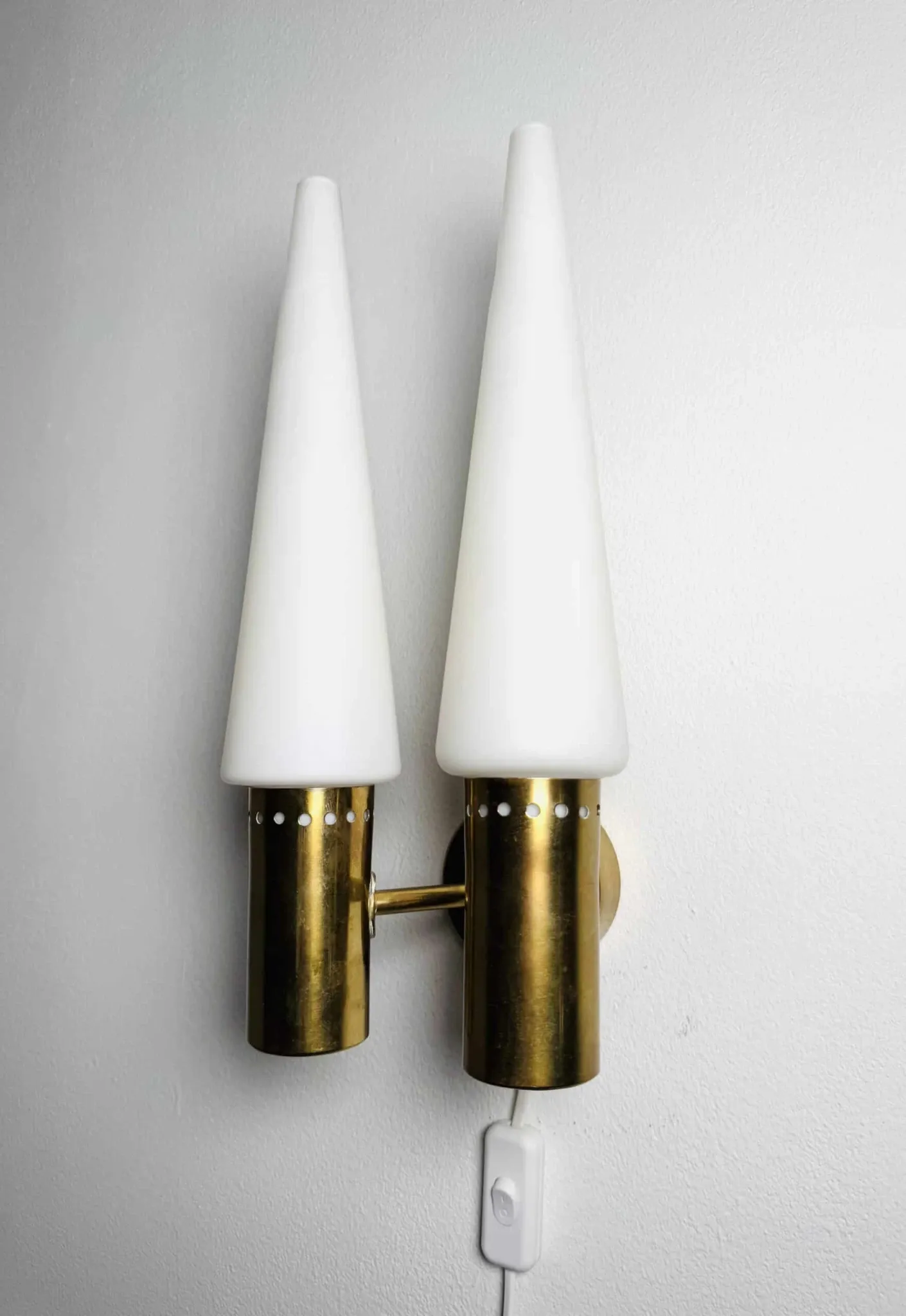 Brass Coloured Double Wall Lamp By Hans-Agne Jakobsson For Markaryd, Sweden, 1960S
