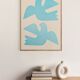 Birds bleus - grande peinture 50x70cm - tableau contemporain - signé eawy