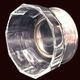 Art Deco thick crystal/glass bowl, silver-plated metal pedestal.