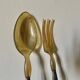 Horn and silver-plated salad cutlery, early 20th century.