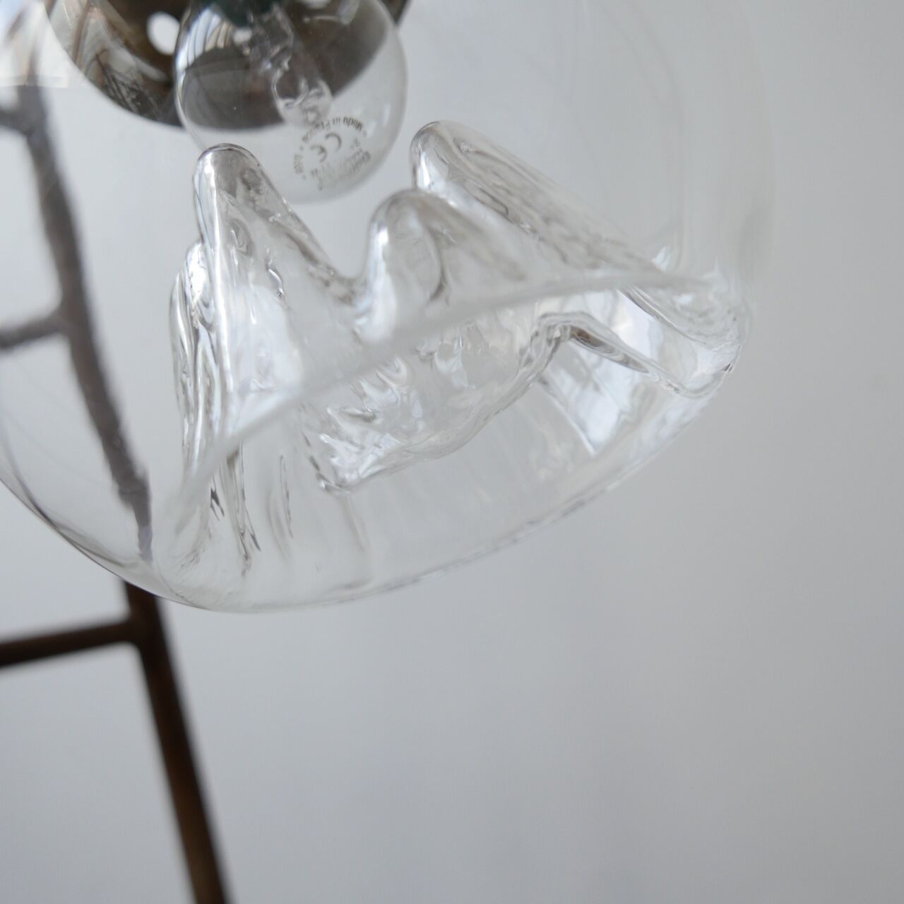 Mid-century italian blown glass 'mountain' pendant light