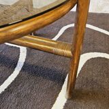Bamboo and smoked glass coffee table 1970