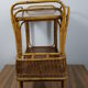 Bar en rotin sur roulettes vintage 70s